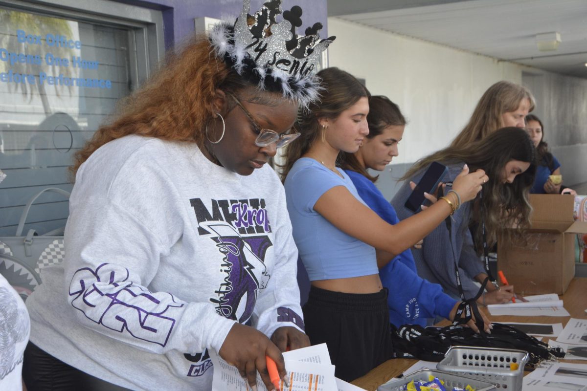 KROP ROYALTY - Krops Class of 2024 managing their table on Senior Crown Day.
