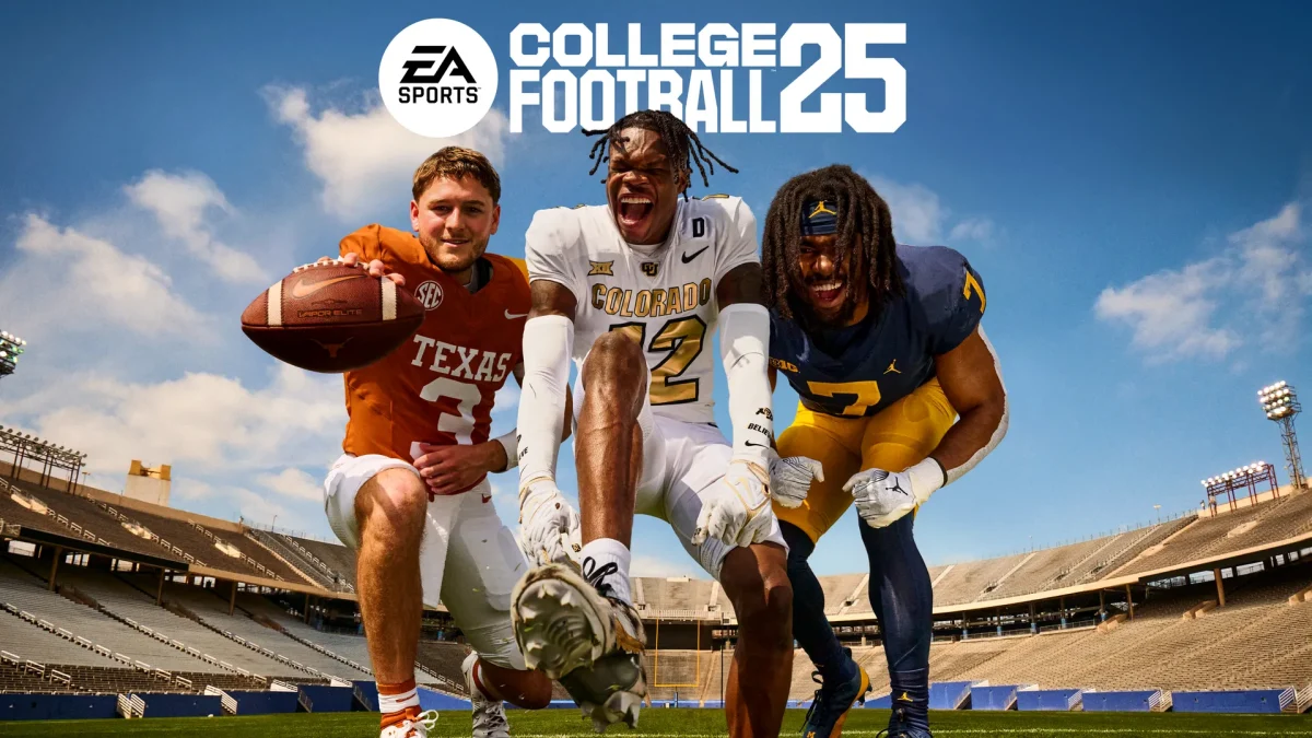 READY PLAYER ONE: Donovan Edwards, Quinn Ewers & Travis Hunter on
the cover of College Football 25.